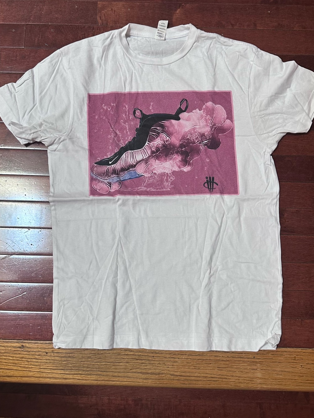 ILL Currency Graphic White T-Shirt with Pink Art Panel
